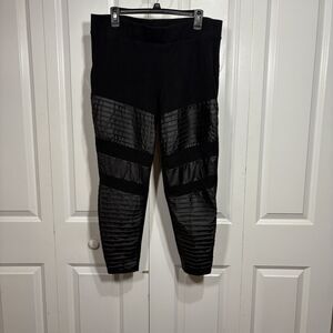 Torrid Moto Leggings Pants Womens 3X Black Ribbed Panel Biker Y2K